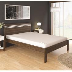 Cama de Casal Marrom/Nogal/Branco - Tecno Mobili