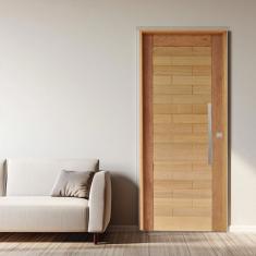 Porta Roma Mista Batente 14 Puxador Barra Chata 60cm 102 X 210 Direito Natural