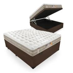 Colchão Casal Castor Molas Pocket Silver Star One Face e Box Baú Casal