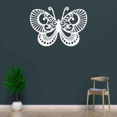 Quadro Decorativo Adorno Borboleta 3Mm Vazado - Mdf