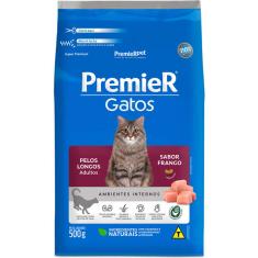Ração Premier Pet Gatos Ambientes Internos Pelos Longos Adultos Frango - 500 g