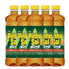 Kit com 5 Desinfetante Pinho Sol Original 500ml Cada