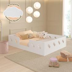 Cama para Criança Infantil Montessoriana Casal Helena - Branca Acompan