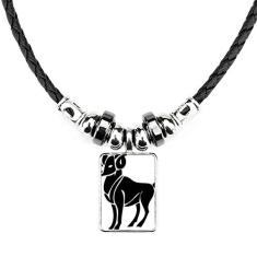 DIYthinker Colar com símbolo do zodíaco de Áries da Constelação, joia com pingente de corda de couro