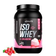 Whey Isolado Sem Lactose Com Colageno e Zero Açúcar 907g (907g, Morango)