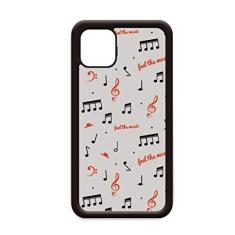 Capa com notas musicais vermelhas e pretas para iPhone 11 Pro Max para Apple Mobile Case