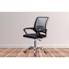 Cadeira Confortável Giratória com Base Cromada Tela Mesh Plus