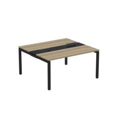 Mesa Plataforma Dupla com Pé de Aço para Coworking 150X140/2P PDC15/14/2P Noce Naturalle/Preto