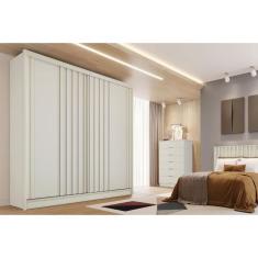 Guarda Roupa Casal 2 Portas De Correr E 4 Gavetas Galati Off White - Europa