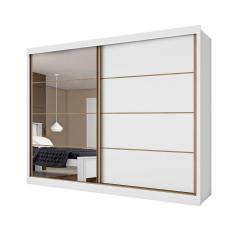 Guarda Roupa Casal com Espelho 6 Gavetas Sevilha - Branco