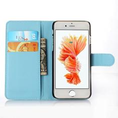 Capa para iPhone 6/iPhone 6S, carteira flip de couro PU premium com compartimento para cartão, suporte e fecho magnético [capa interior à prova de choque de TPU] Compatível com iPhone 6/iPhone 6S
