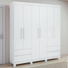 Guarda-roupa 6 Portas 4 Gavetas Zeus com Pés - Móveis Lopas