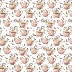 Papel De Parede Bule Xicara De Chá Decorativo Autocolante