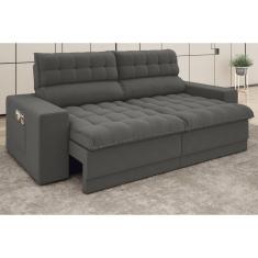 Sofá Omega 2,50m Assento Retrátil e Reclinável Velosuede - NETSOFAS