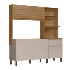 Cozinha Compacta Peru 5 Portas 1 Gaveta Amêndola e Nude