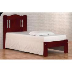 Cama de Solteiro Bella de Madeira Maciça Angelim Pedra/Tauari