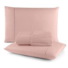 Jogo De Lençol KING 3 Peças Ponto Palito Micropercal 400 fios ENVIO IM