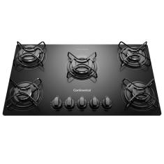 Cooktop a Gás 5 Bocas Continental Mesa de Vidro Temperado KC5GP