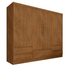 Roupeiro Casal 4 Portas 5 Gavetas Camilla Freijó - Móveis Arapongas