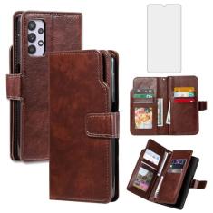 Asuwish Capa de telefone para Samsung Galaxy A32 5G 2021 6,5 polegadas capa carteira com protetor de tela de vidro temperado flip porta-cartão de crédito suporte celular M32 G5 A 32 32A S32 SM-A326U