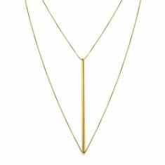 Colar Duplo Para Festa Folheado A Ouro 18k - Milena Folheados