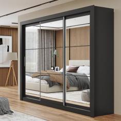 Guarda-Roupa Casal 3 Portas com Espelho e 4 Gavetas 188,5cm Viena Yesc