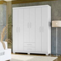 Guarda-roupa Casal 6 Portas 2 Gavetas Itapema Branco