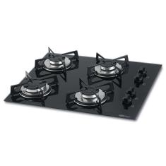 Cooktop a Gás Fischer 1519-5713 4 Bocas Vidro Temperado Preto Acendimento Superautomático Bivolt