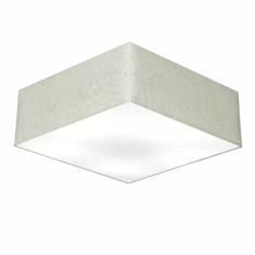 Plafon Quadrado Md-3051 Cúpula em Tecido 15/45x45cm Rustico Cinza - Bivolt