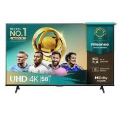 Smart TV 58” Hisense 58A6NV DLED 4K UHD HDR10+ Dolby Vision Controle por Voz Alexa AirPlay