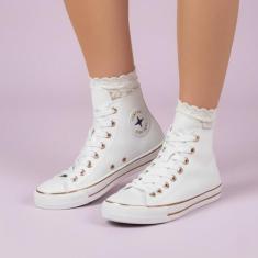 Tênis Cano Alto Unissex All Casual Star Cadarço Conforto Promo - Ferra