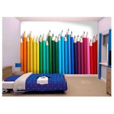 Papel De Parede Infantil Lápis De Cor Escola  Azs100 - Você Decora