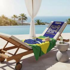 Toalha de Banho e Praia Aveludada Brasil Seleção Torcida Copa do Mundo