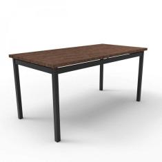 Mesa de Jantar Retangular Riviera Preto/Castanho Rústico