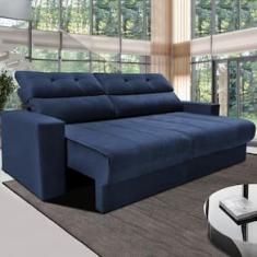 Sofá 3 Lugares Cama Inbox Clean com Assento Retrátil e Encosto Reclinável em Tecido Velusoft - 190cm de Largura
