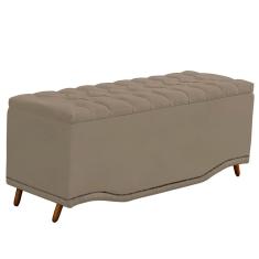 Recamier Calçadeira Baú Belize Casal Queen 160cm Veludo Cappuccino - Montanaris Decor
