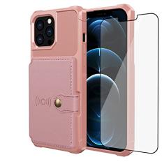 Asuwish Capa de celular para iPhone 13 Pro Max 2021 6,7 polegadas com protetor de tela de vidro temperado e compartimento para cartão de crédito magnético iPhone13promax 5G i Phone13Max Plus iPhone13