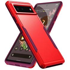 Capa compatível com Pixel 6, capa traseira rígida e TPU macio de camada dupla para celular Pixel 6, design de capa fina, capa de telefone antiarranhões, proteção resistente à prova de choque para