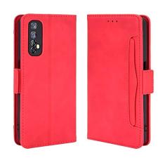 Capa com compartimento para cartão para Oppo Realme Narzo 20 Pro, capa flip carteira com suporte de couro para Oppo Realme Narzo 20 Pro, capa magnética retrô para celular, capa carteira com
