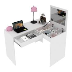 Escrivaninha/Pentedeira de Canto 110cm com Espelho e 1 Gaveta Multimóveis CR40119