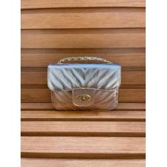 Bolsa Feminina Pequena com Corrente Alça Transversal de Lado Ombro  co