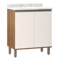 Balcão De Cozinha C/Tampo 70cm 2 Portas Diana Avelã - LUCIANE MÓVEIS