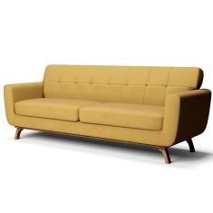 Sofá 3 Lugares Sala De Estar Loki 210 Cm Veludo G15 - Gran Belo