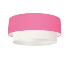 Plafon Duplo Cilíndrico Vivare Md-3065 Cúpula Tecido 80x70cm - Bivolt Rosa-bebê-branco 127/220v