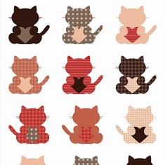 Papel De Parede Adesivo Lavável Silhueta De Gatos 12m