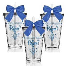 3 Copos Convite Twister Personalizados para Pajem - Disney