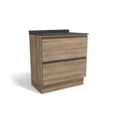 Balcão de Cozinha Modulado Maxxi G755 2 Gavetas c/Tampo 80cm Nogal/Cinzel - Kappesberg