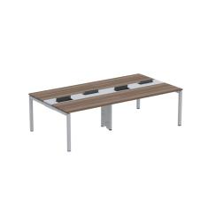 Mesa de Plataforma Dupla para 4 Pessoas Corporativa 130X140/4P PDC13/14/4P Walnut/Cinza