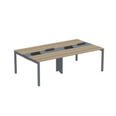 Mesa de Plataforma Dupla para 4 Pessoas Corporativa 120X140/4P PDC12/14/4P Noce Naturalle/Grafito