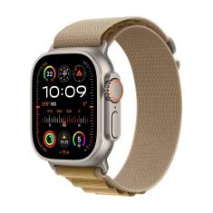Apple Watch Ultra 2 GPS + Cellular • Caixa natural de titânio de 49 mm • Pulseira loop Alpina canela – M